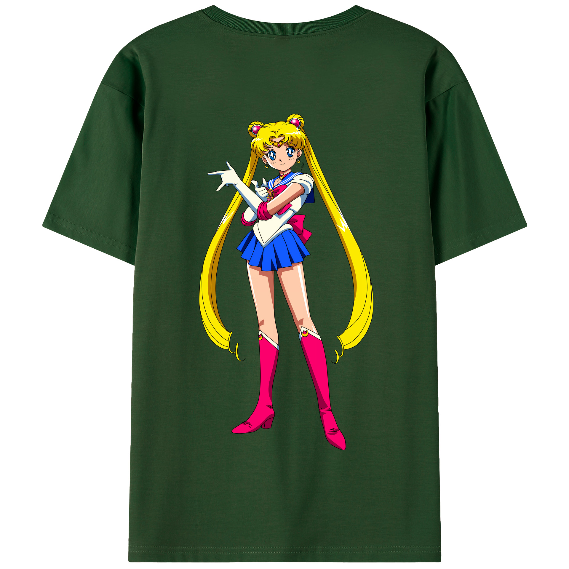 （画像用） 美少女戦士セーラームーン 月野 うさぎ つきの うさぎ Sailor Moon Tsukino Usagi 綿100％半袖Tシャツ（背面プリント）